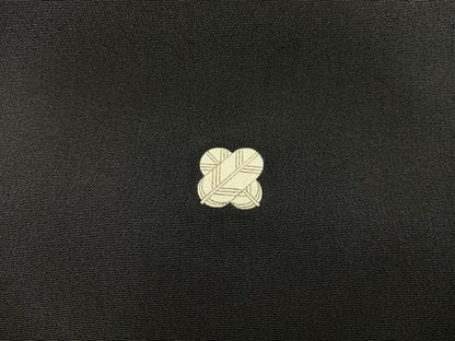 平和屋着物■豪華黒留袖　地紙重ね御所車花文　金彩　正絹　逸品　BAAX1479mz