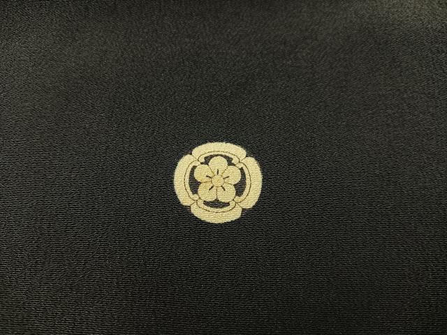 平和屋着物■豪華黒留袖　刺繍　笹の葉文　金彩　正絹　逸品　BAAX1484mz
