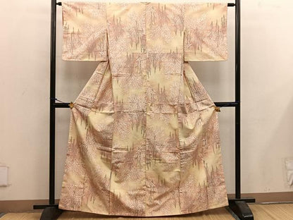 平和屋着物■上質な紬　枝葉文　正絹　逸品　BAAX1486mz
