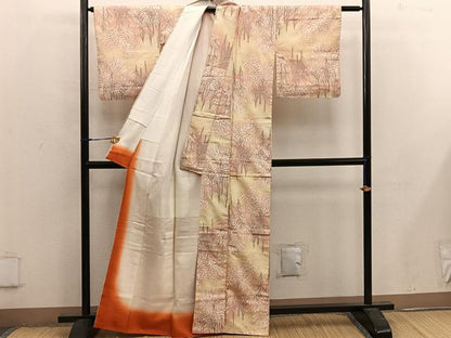 平和屋着物■上質な紬　枝葉文　正絹　逸品　BAAX1486mz
