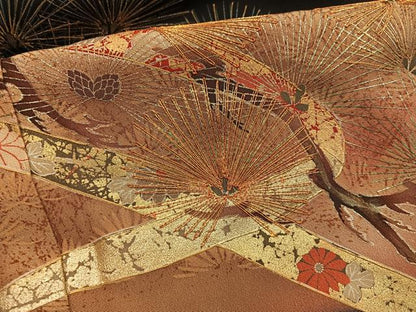 平和屋着物■豪華黒留袖　作家物　草花文　暈し染め　金彩　正絹　逸品　BAAX1487mz