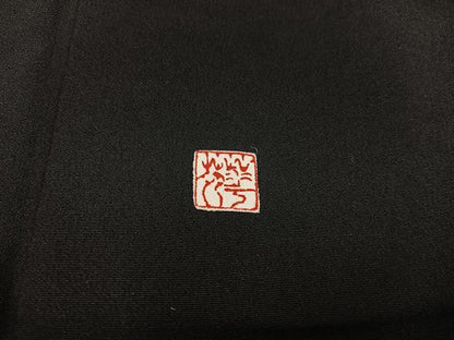 平和屋着物■豪華黒留袖　作家物　草花文　暈し染め　金彩　正絹　逸品　BAAX1487mz
