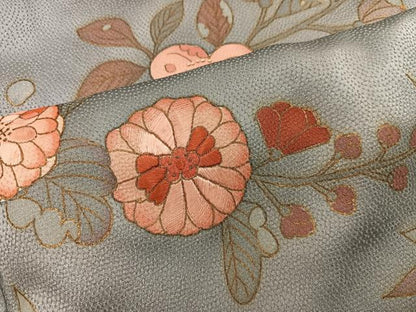 平和屋着物■訪問着 刺繍 草花文 金彩 正絹 逸品 BAAX1489mz
