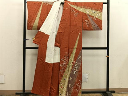 平和屋着物■訪問着 刺繍 枝花文 金彩 正絹 逸品 BAAX1498mz