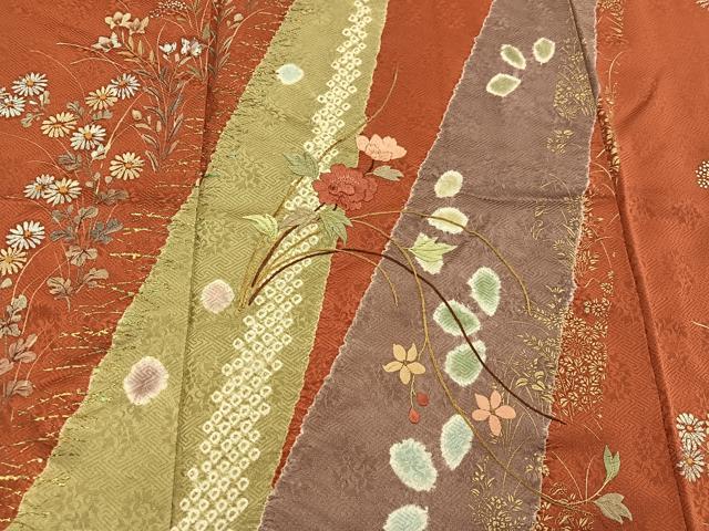 平和屋着物■訪問着 刺繍 枝花文 金彩 正絹 逸品 BAAX1498mz