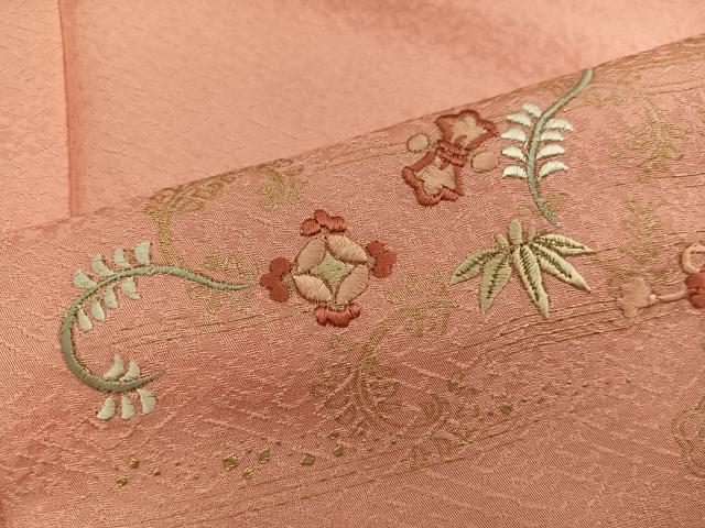 平和屋着物■訪問着 刺繍 唐草文 金彩 正絹 逸品 BAAX1501mz