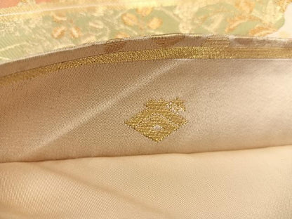 平和屋着物◎西陣の名門　本家加納　六通柄袋帯　舞蝶花鳥文　金糸　正絹　逸品　BAAX1531mz