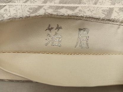 平和屋着物◎六通柄袋帯　箔眉　束ね熨斗花文　銀糸　正絹　逸品　BAAX1552mz
