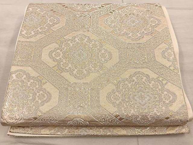 平和屋着物◎六通柄袋帯　蜀江花文　金糸　やまとオリジナル　正絹　逸品　BAAX1555mz