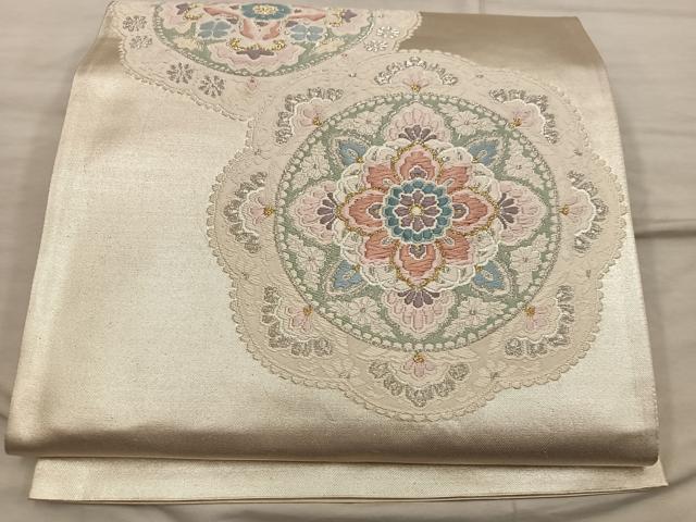 平和屋着物◎六通柄袋帯　唐織　正倉院花文　金銀糸　正絹　逸品　BAAX1564mz