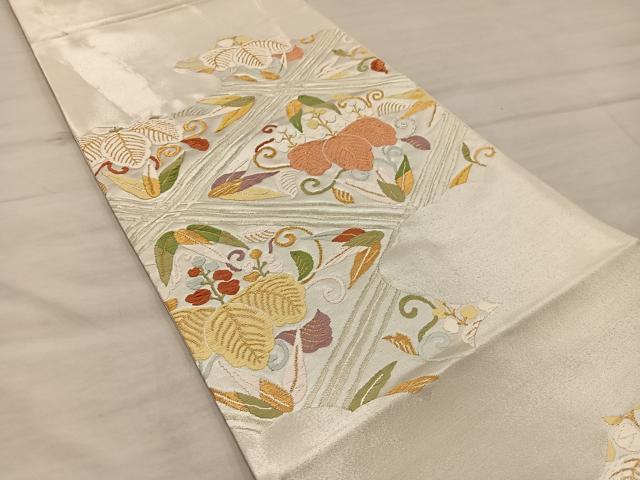 平和屋着物◎六通柄袋帯　唐織　桐　金糸　正絹　逸品　BAAX1572mz