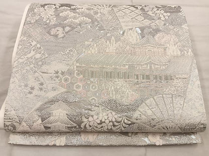 平和屋着物◎六通柄袋帯　平安の調べ　九百プラチナ二重箔　正絹　逸品　BAAX1592mz