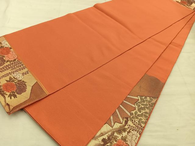 平和屋着物◎太鼓柄袋帯　御所車花文　金彩　正絹　逸品　BAAX1596mz