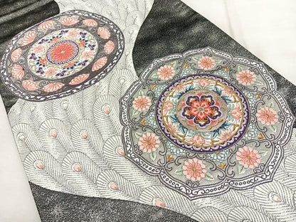 平和屋着物◎六通柄袋帯　唐織　孔雀羽花文　金銀糸　正絹　逸品　BAAX1616qw
