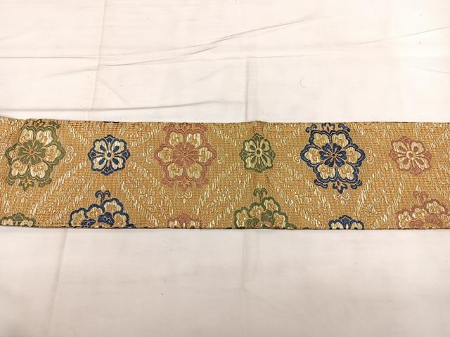 平和屋着物◎九寸名古屋帯　唐織　七宝花文　金銀糸　正絹　逸品　BAAX1643qw