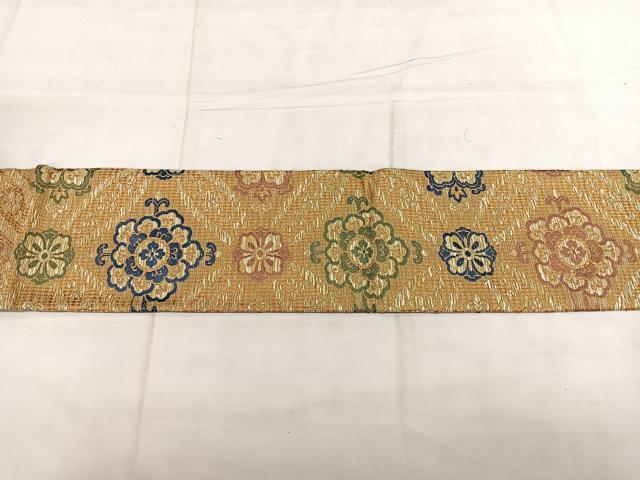 平和屋着物◎九寸名古屋帯　唐織　七宝花文　金銀糸　正絹　逸品　BAAX1643qw
