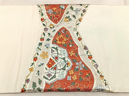 平和屋着物◎九寸名古屋帯　唐織　花唐草文　金銀糸　正絹　逸品　BAAX1646qw