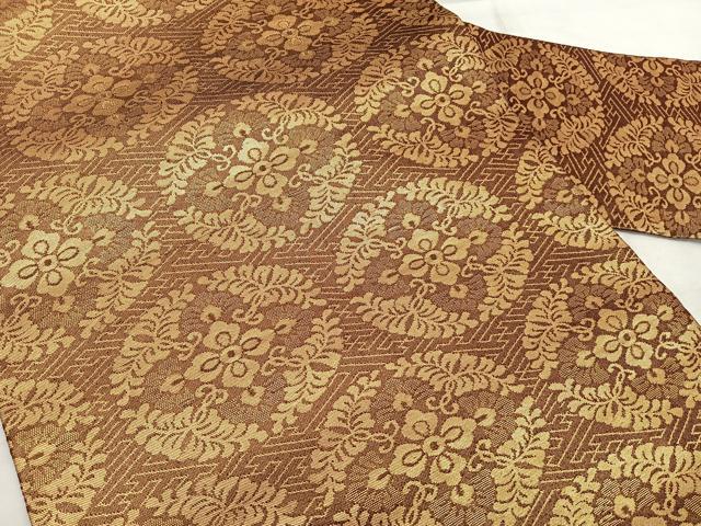平和屋着物▽九寸名古屋帯　スリーシーズン　春夏秋　唐織　花丸文　金糸　正絹　逸品　DABE1281op 平和屋着物▽九寸名古屋帯 スリーシーズン 春夏秋 唐織 花丸文 金糸