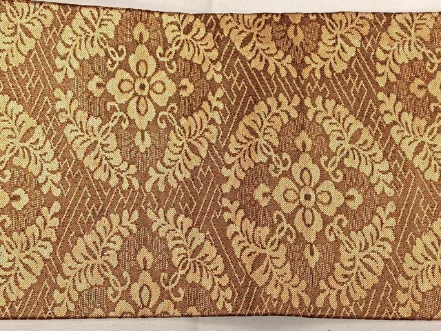 平和屋着物◎九寸名古屋帯　花丸文　金糸　正絹　逸品　BAAX1647qw