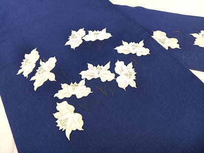 平和屋着物◎九寸名古屋帯 草花文 金彩 正絹 逸品 BAAX1657qw