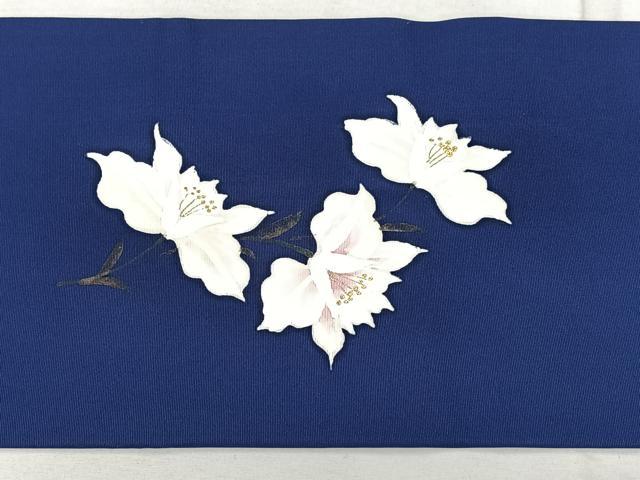 平和屋着物◎九寸名古屋帯 草花文 金彩 正絹 逸品 BAAX1657qw