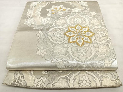 平和屋着物◎六通柄袋帯 唐織 花鳥唐草文 金銀糸 正絹 逸品 BAAX1662qw