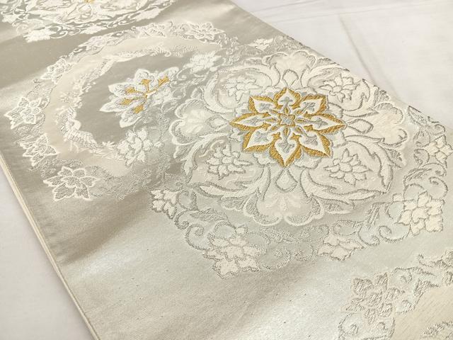 平和屋着物◎六通柄袋帯 唐織 花鳥唐草文 金銀糸 正絹 逸品 BAAX1662qw