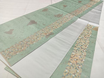 平和屋着物◎六通柄袋帯 彩 草花間道 金糸 引箔 正絹 逸品 BAAX1664qw