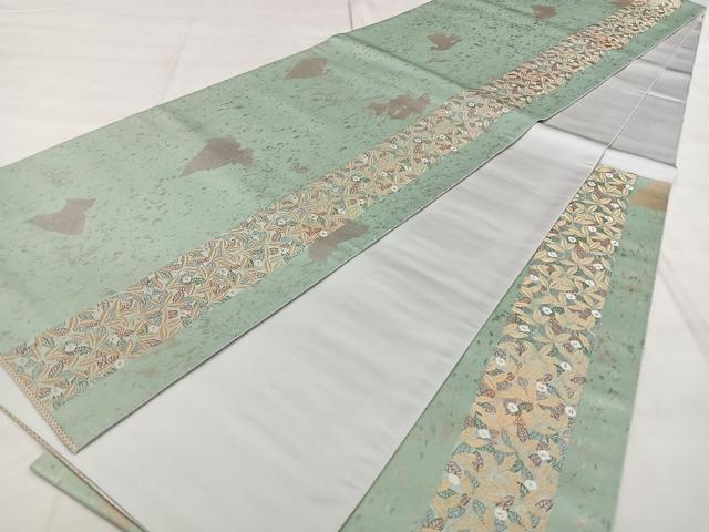 平和屋着物◎六通柄袋帯 彩 草花間道 金糸 引箔 正絹 逸品 BAAX1664qw
