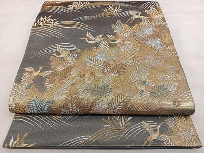 平和屋着物◎六通柄袋帯 唐織 花鳥文 金糸 引箔 鈴乃屋扱い 正絹 逸品 BAAX1685qw