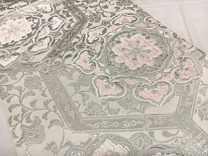 平和屋着物◎六通柄 本袋帯 唐織 純プラチナ箔 亀甲花文 正絹 逸品 BAAX1703qw