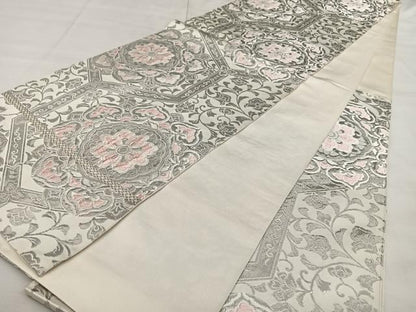平和屋着物◎六通柄 本袋帯 唐織 純プラチナ箔 亀甲花文 正絹 逸品 BAAX1703qw
