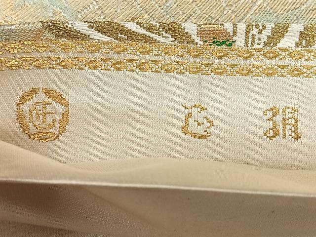 平和屋着物◎六通柄袋帯 唐織 枝松文 金銀糸 正絹 逸品 BAAX1713qw