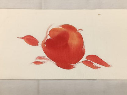 平和屋着物◎塩瀬 九寸名古屋帯 作家物 手描き 薔薇 正絹 逸品 BAAX1728qw