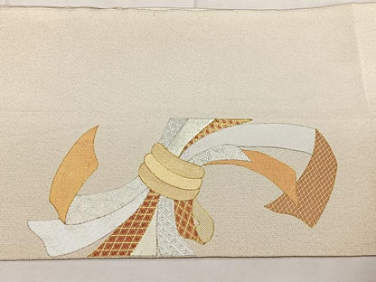 平和屋着物◎八寸名古屋帯 綴れ 束ね熨斗文 金銀糸 正絹 逸品 BAAX1737qw