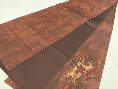 平和屋着物◎太鼓柄袋帯 すくい織 狩猟文 金糸 正絹 逸品 BAAX1740qw