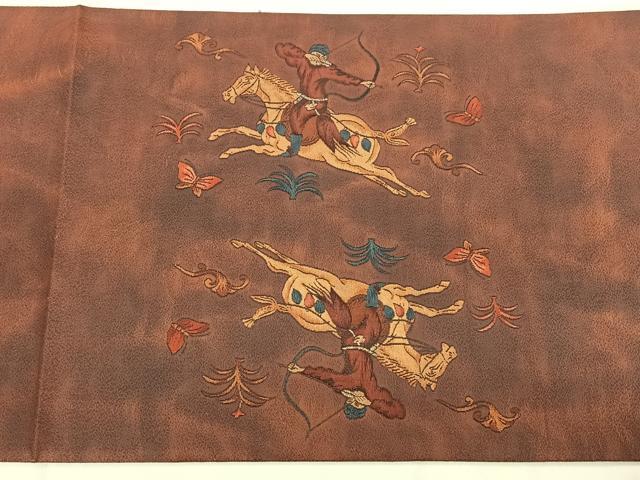 平和屋着物◎太鼓柄袋帯 すくい織 狩猟文 金糸 正絹 逸品 BAAX1740qw