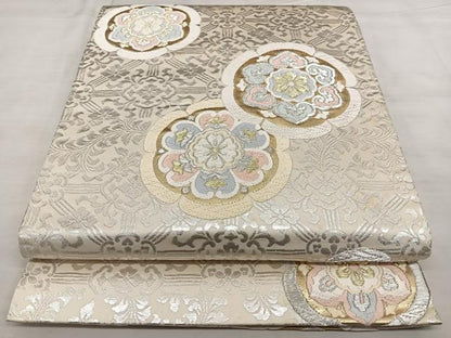 平和屋着物◎六通柄袋帯　唐織　正倉院花文　金銀糸　正絹　逸品　BAAX1753qw
