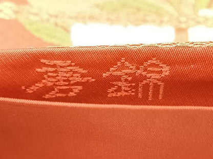 平和屋着物◎六通柄袋帯　唐織　唐錦　雲取秋菊文　金糸　正絹　逸品　BAAX1770qw