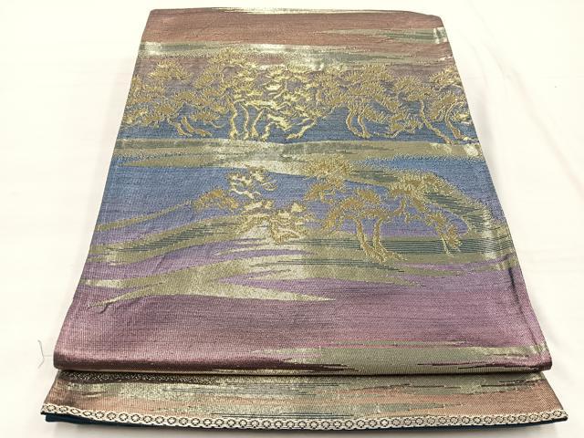 平和屋着物◎六通柄　京袋帯　浜松文　金糸　正絹　逸品　BAAX1812hv