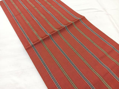 平和屋着物◎本場筑前博多織 八寸名古屋帯 吉野間道 三越扱い 正絹 逸品 未使用 BAAX1815hv