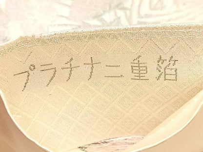 平和屋着物◎六通柄袋帯　雅扇花鳥文　プラチナ二重箔　正絹　逸品　BAAX1834hv