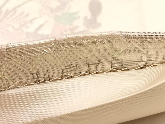 平和屋着物◎六通柄袋帯　雅扇花鳥文　プラチナ二重箔　正絹　逸品　BAAX1834hv