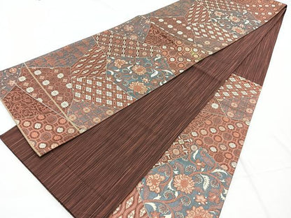 平和屋着物◎西陣　いづくら謹製　六通柄袋帯　裂取蒔絵　金糸　引箔　正絹　逸品　BAAX1839hv