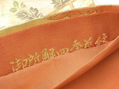 平和屋着物◎六通柄袋帯　織弓司　御所解四季花紋　金糸　正絹　逸品　BAAX1854hv