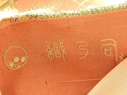 平和屋着物◎六通柄袋帯　織弓司　御所解四季花紋　金糸　正絹　逸品　BAAX1854hv