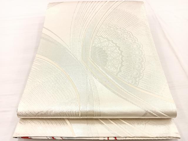 平和屋着物◎桃山両面　全通柄袋帯　唐織　飾花文　銀糸　正絹　逸品　BAAX1865hv