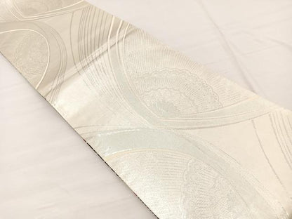 平和屋着物◎桃山両面　全通柄袋帯　唐織　飾花文　銀糸　正絹　逸品　BAAX1865hv