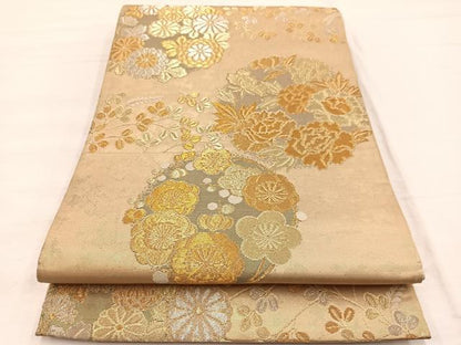 平和屋着物◎六通柄袋帯　花丸文　金銀糸　正絹　逸品　BAAX1879hv