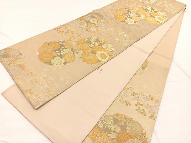 平和屋着物◎六通柄袋帯　花丸文　金銀糸　正絹　逸品　BAAX1879hv